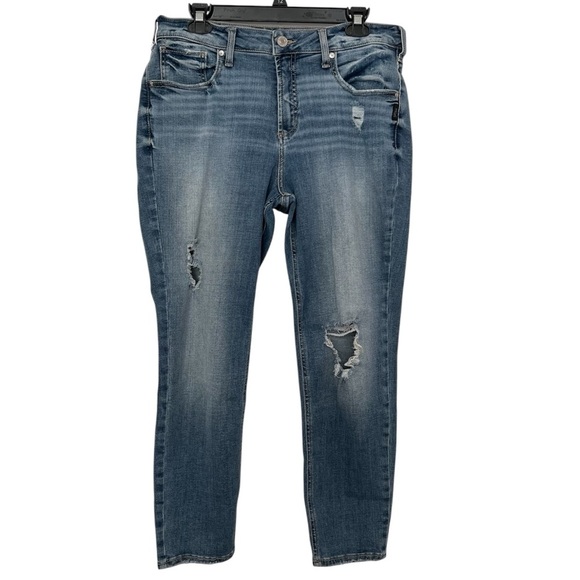 Silver Jeans Co Women’s Distressed Blue Size 33 Equivalent to Size 14 - Picture 1 of 5